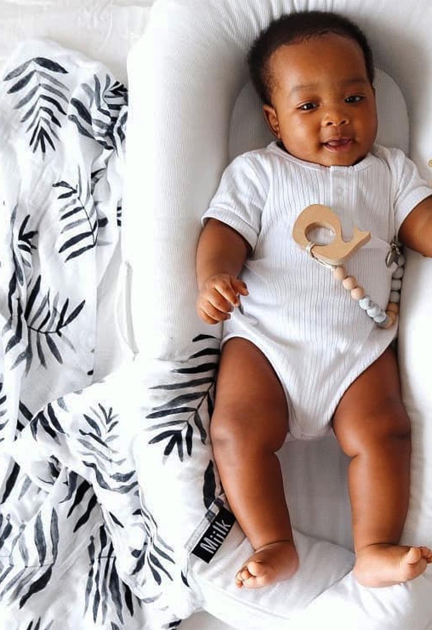 Miilk - Palm leaf muslin - black & white