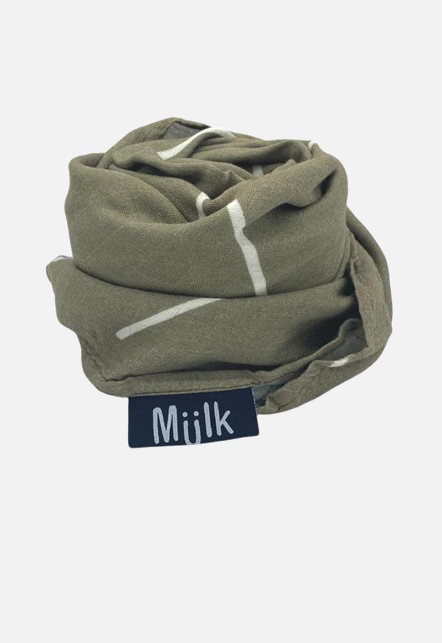 Miilk - Baby olive muslin - olive & white