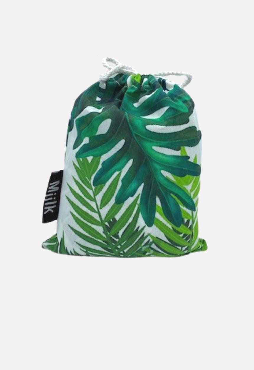 Miilk - Tropical leaf muslin - white & green