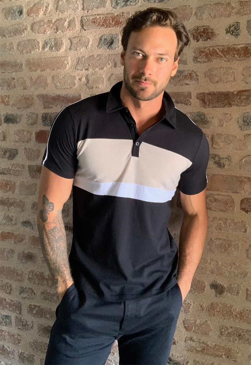 Trendyol - Stripe short sleeve golfer - black
