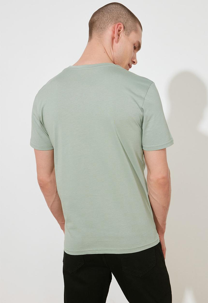 Trendyol - Chris chest print short sleeve tee - green