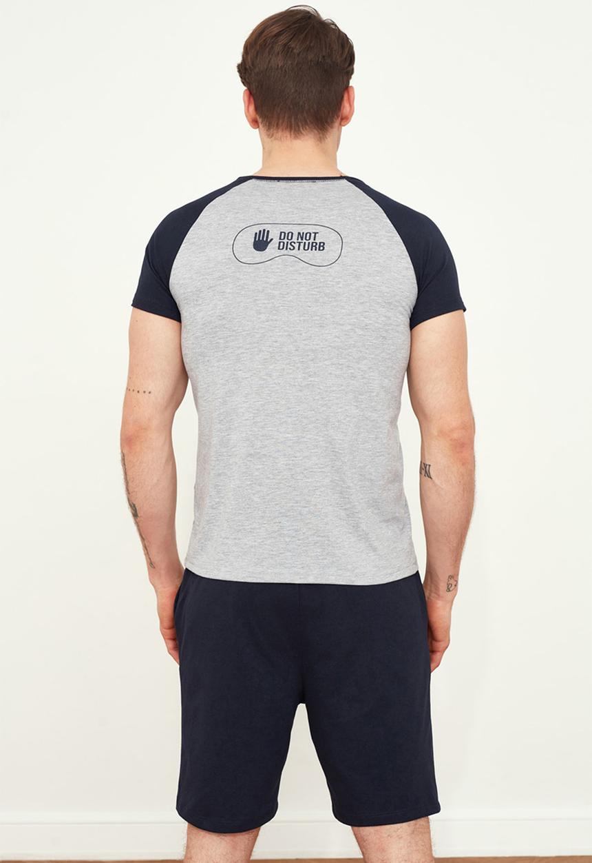 Trendyol - Raglan short sleeve top & shorts sleep set - navy