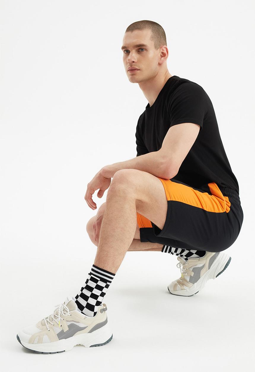 Trendyol - Side stripe fleece shorts - black