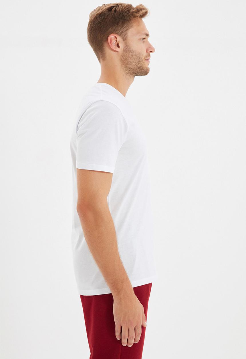 Trendyol - Gus v-neck short sleeve tee - white