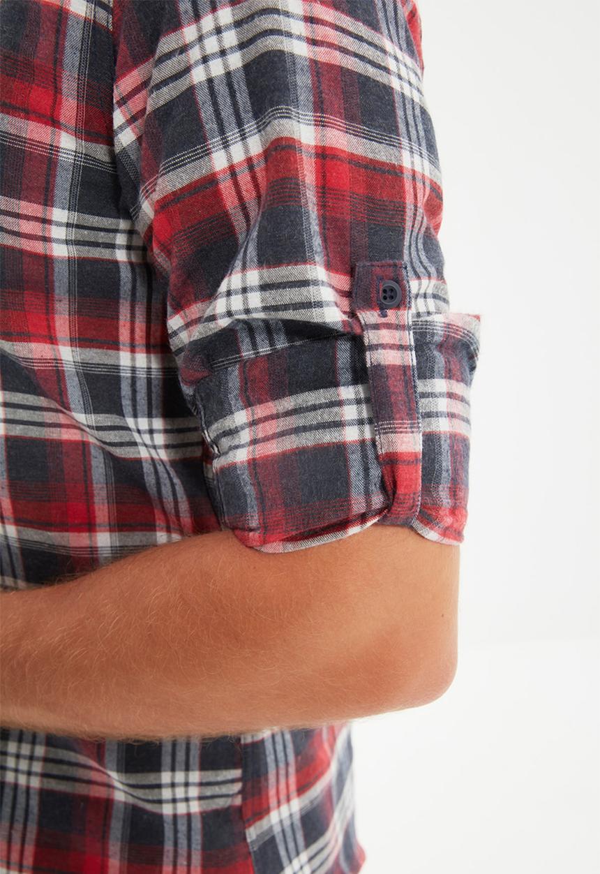 Trendyol - Check long sleeve shirt - red