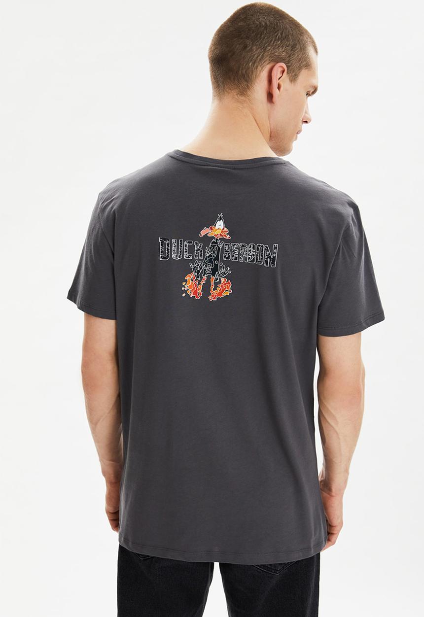 Trendyol - Dumi back printed short sleeve tee - grey