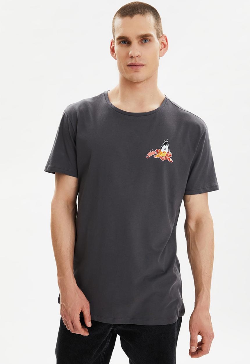 Trendyol - Dumi back printed short sleeve tee - grey