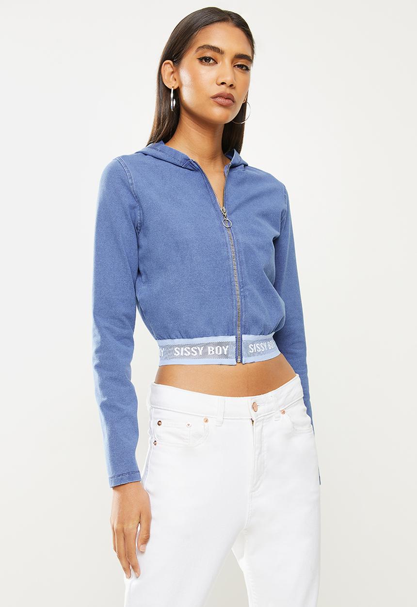 SISSY BOY - Game on crop athleisure  knit jacket - light vintage