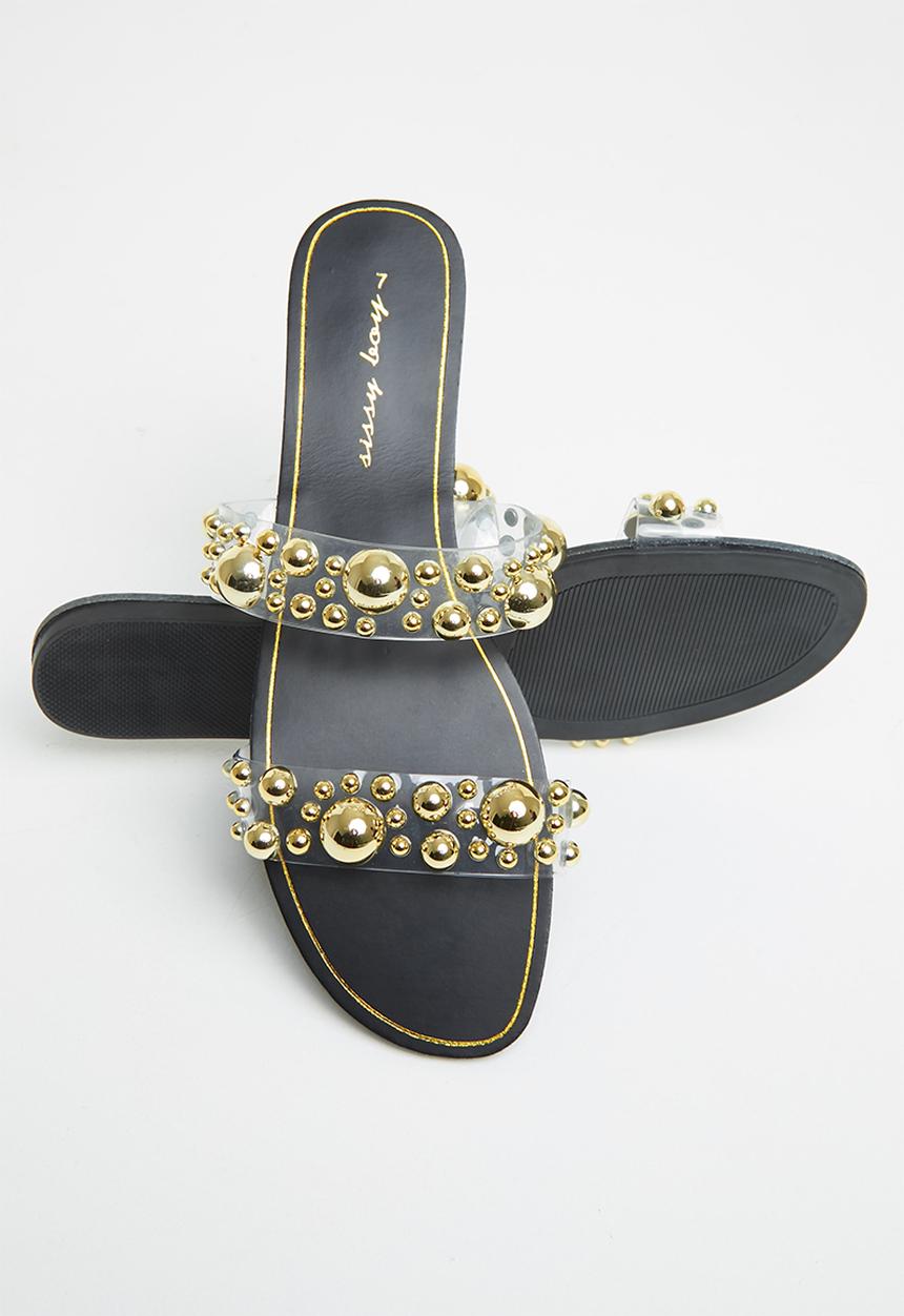 SISSY BOY - Alleena mule sandal - black & gold