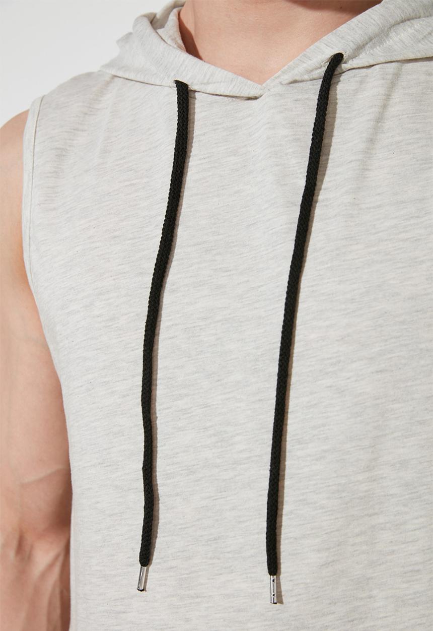 Trendyol - Hooded sleeveless tee - grey