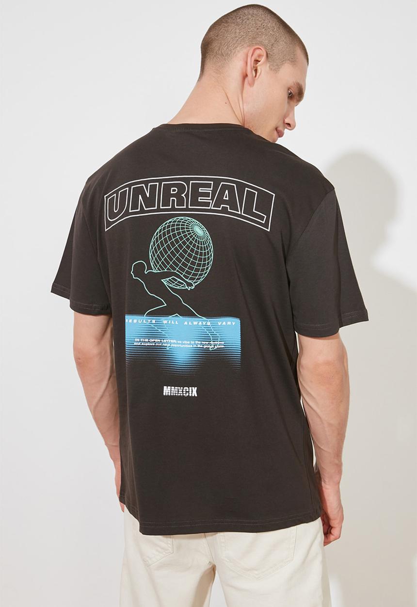Trendyol - Sizwe back printed short sleeve tee - black
