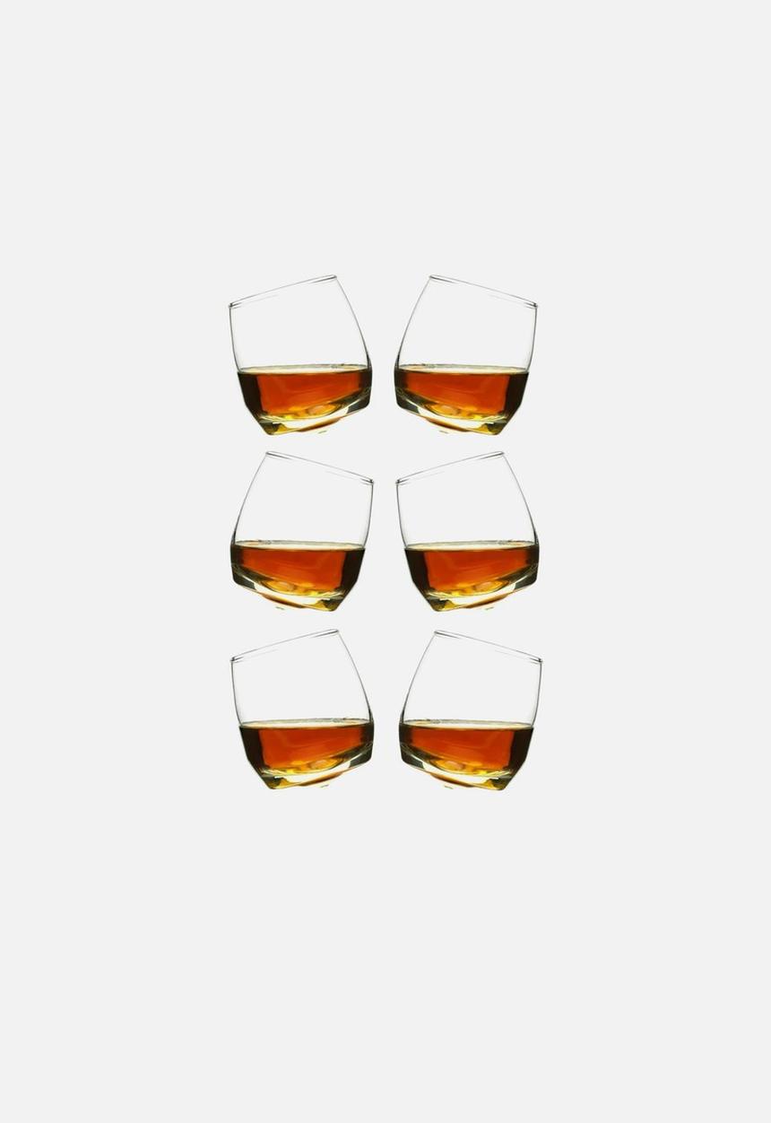 Sagaform - Whiskey rocking tumbler set of 6 - clear