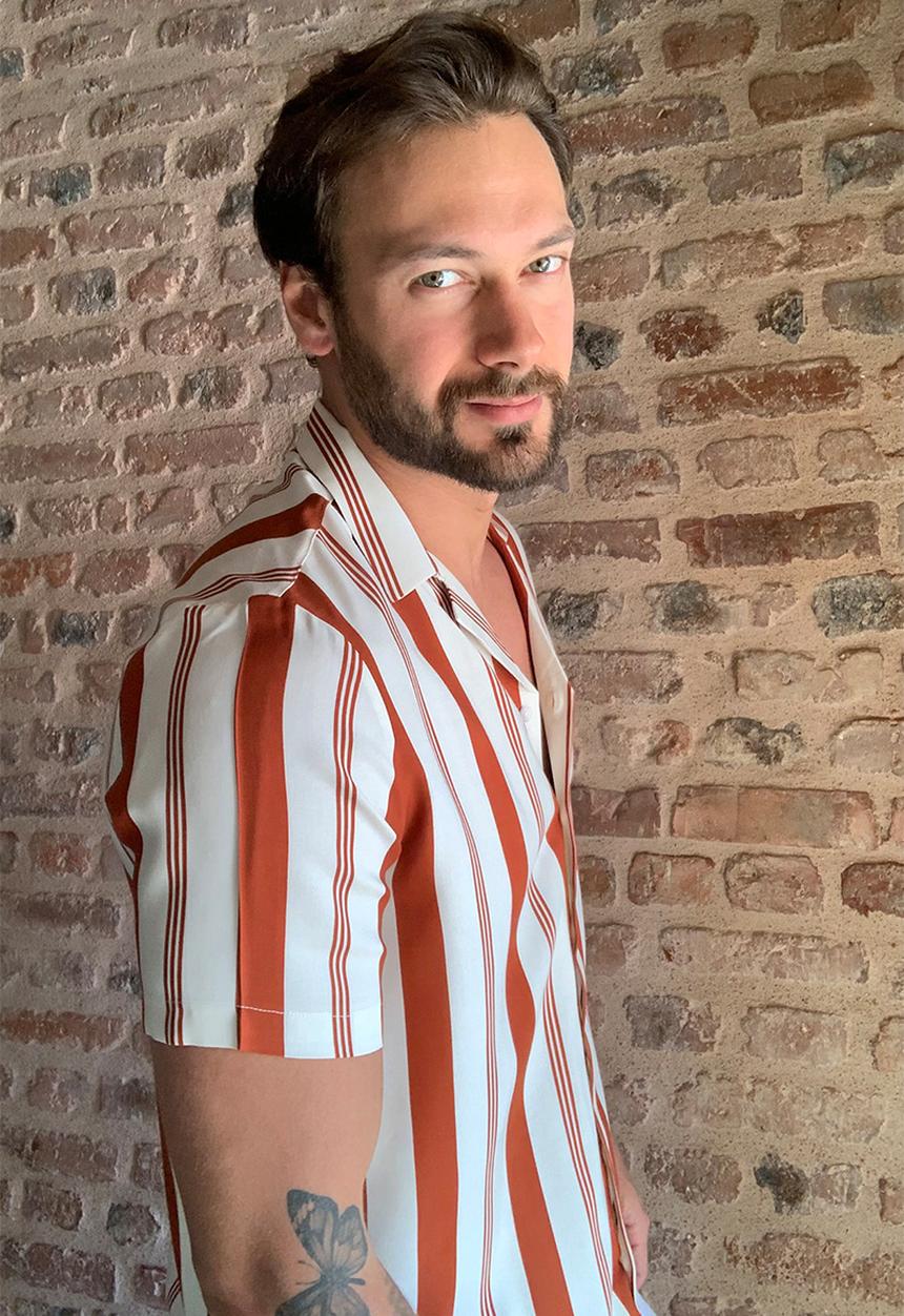 Trendyol - Vertical stripe short sleeve shirt - white