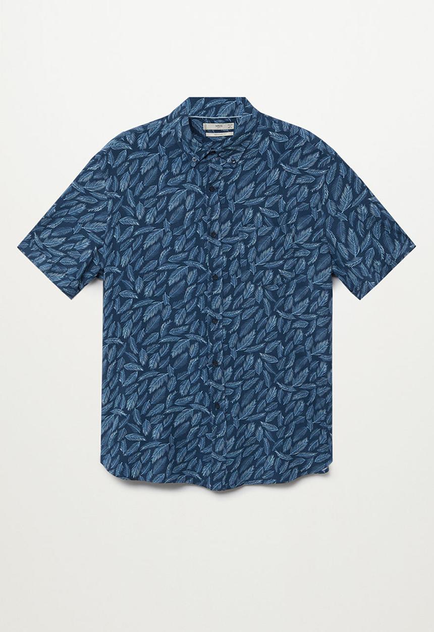MANGO - Shirt leaf - navy