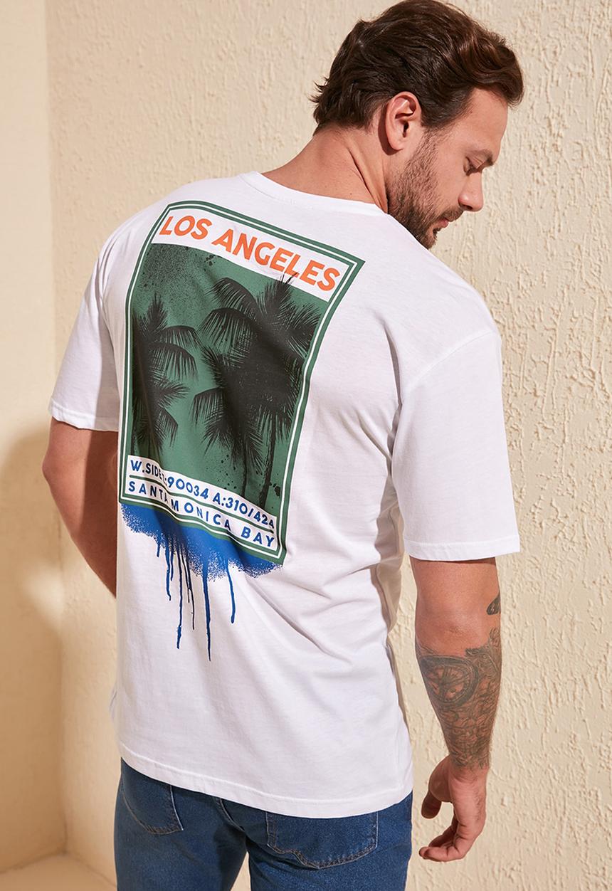 Trendyol - Back printed short sleeve tee - white