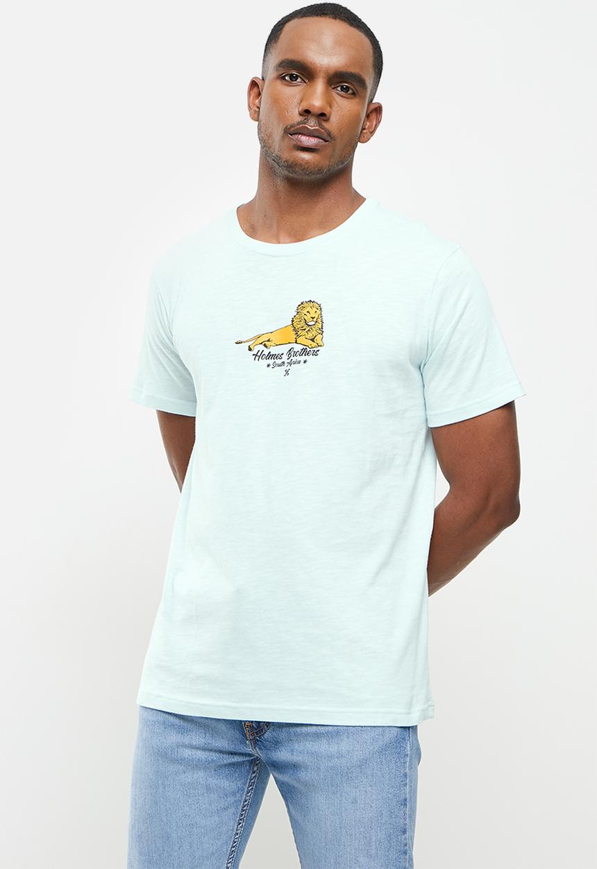 Holmes Bro's - Lion of zion ss tee - sky slub