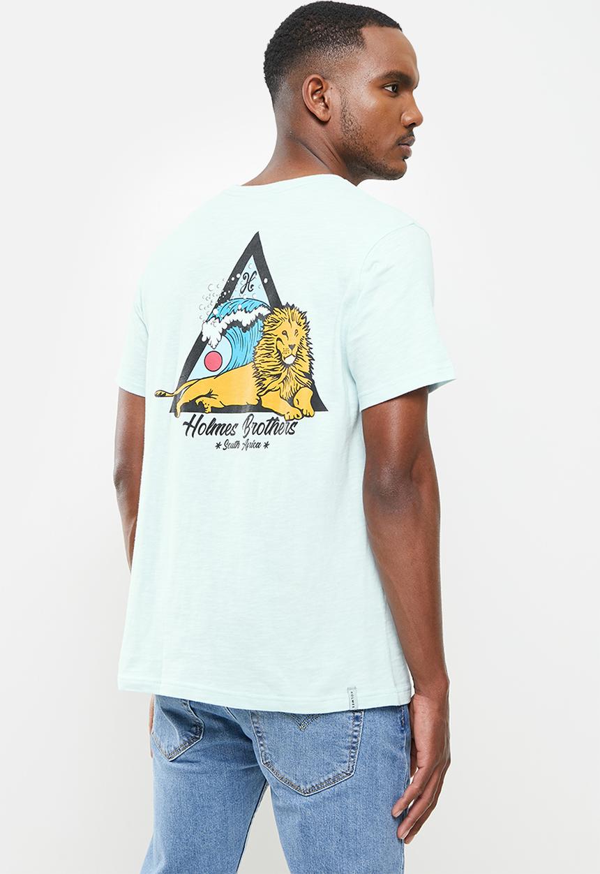Holmes Bro's - Lion of zion ss tee - sky slub