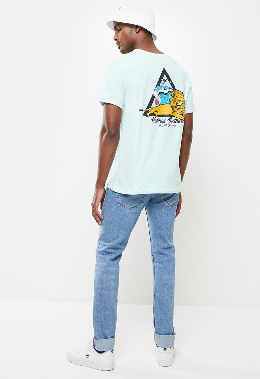 Holmes Bro's - Lion of zion ss tee - sky slub