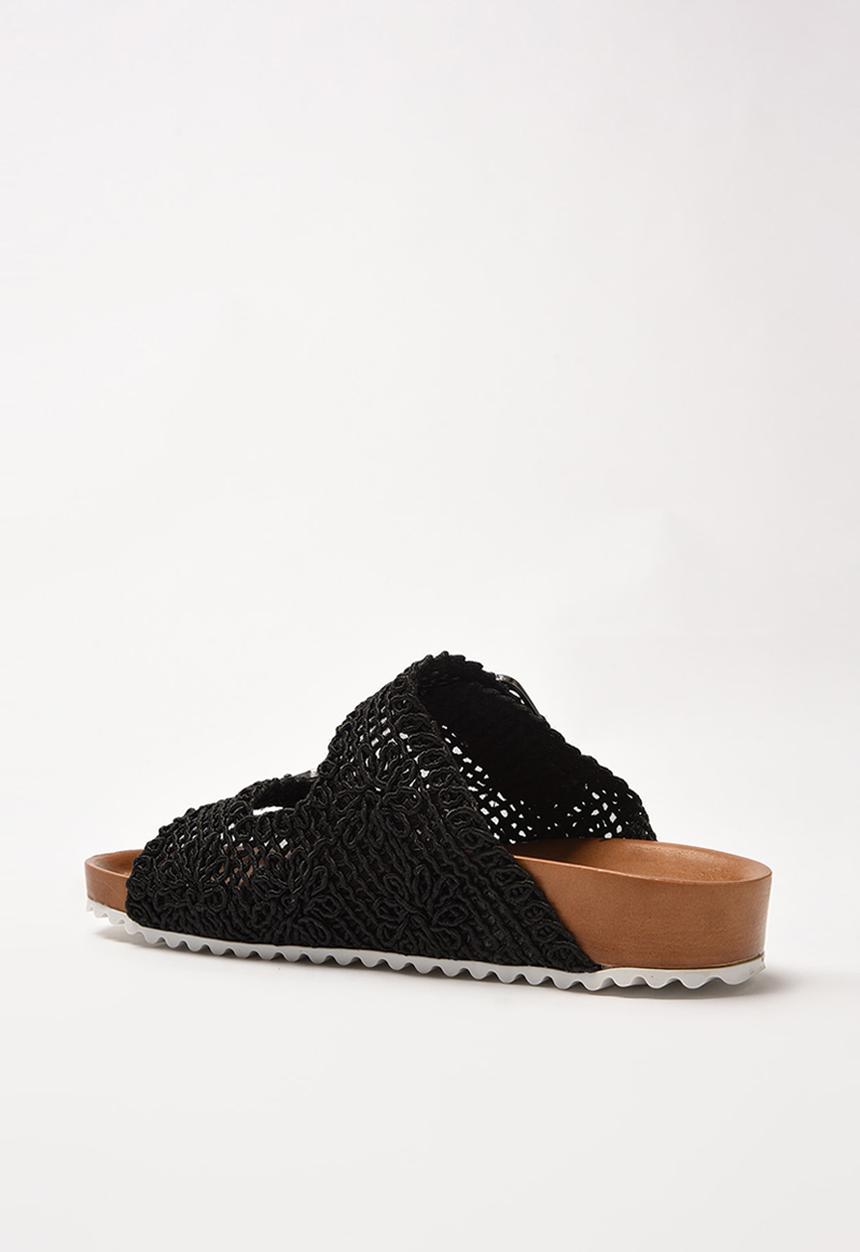 Trendyol - Croche double buckle slide - black