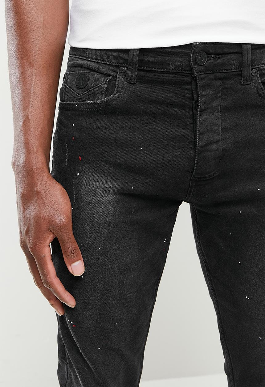 S.P.C.C - Dark undertow feather fit skinny jeans - black