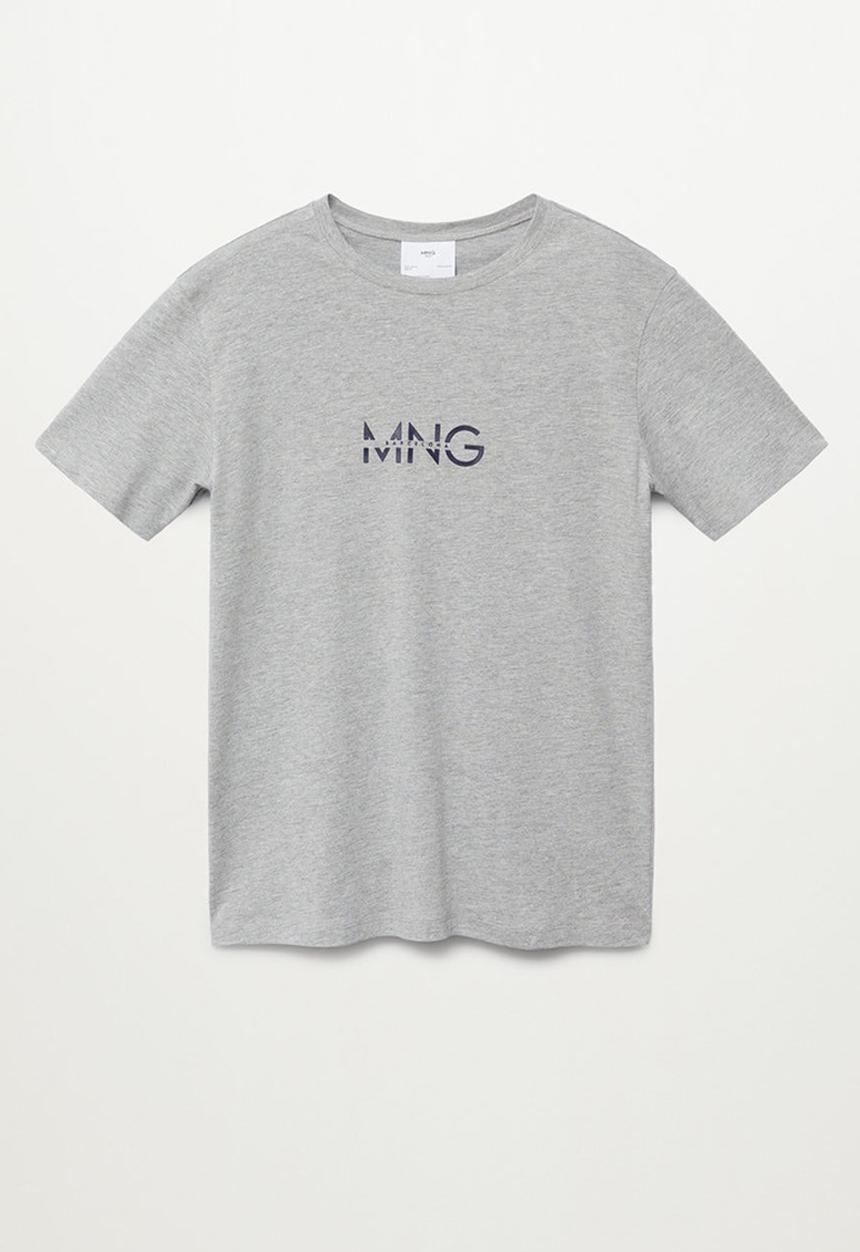 MANGO - T-shirt logohe-h - grey