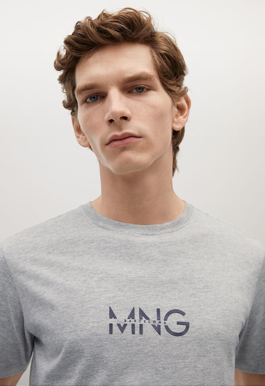 MANGO - T-shirt logohe-h - grey