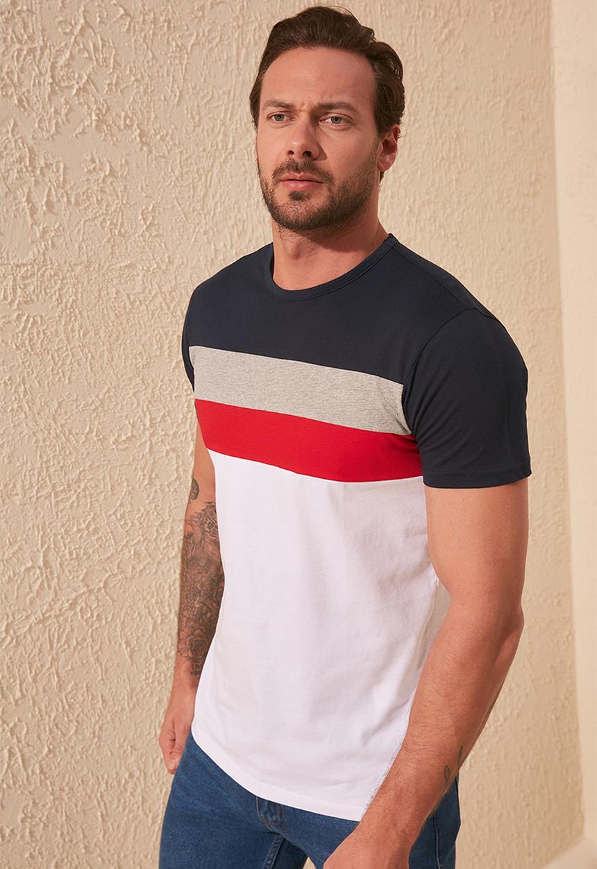 Trendyol - Stripe short sleeve tee - navy