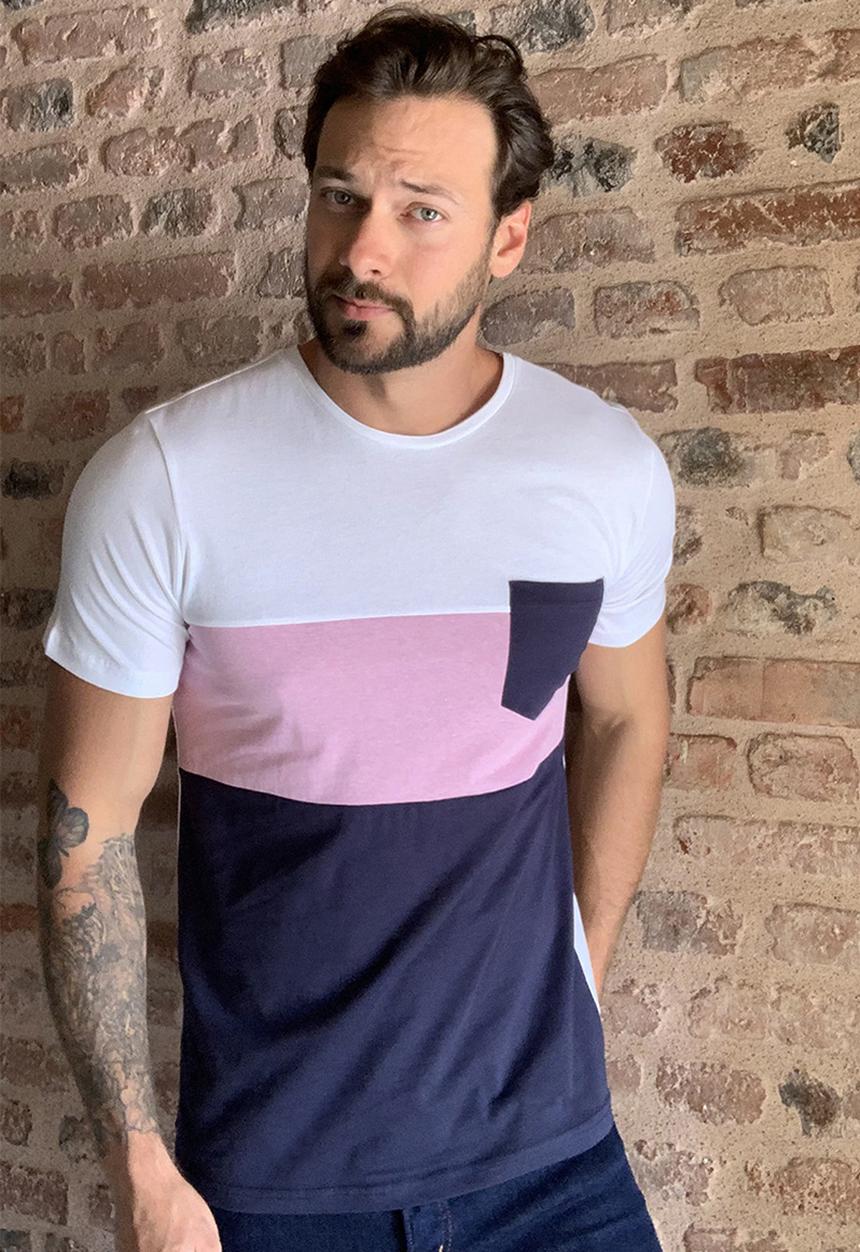 Trendyol - Colour block chest pocket short sleeve tee - multi