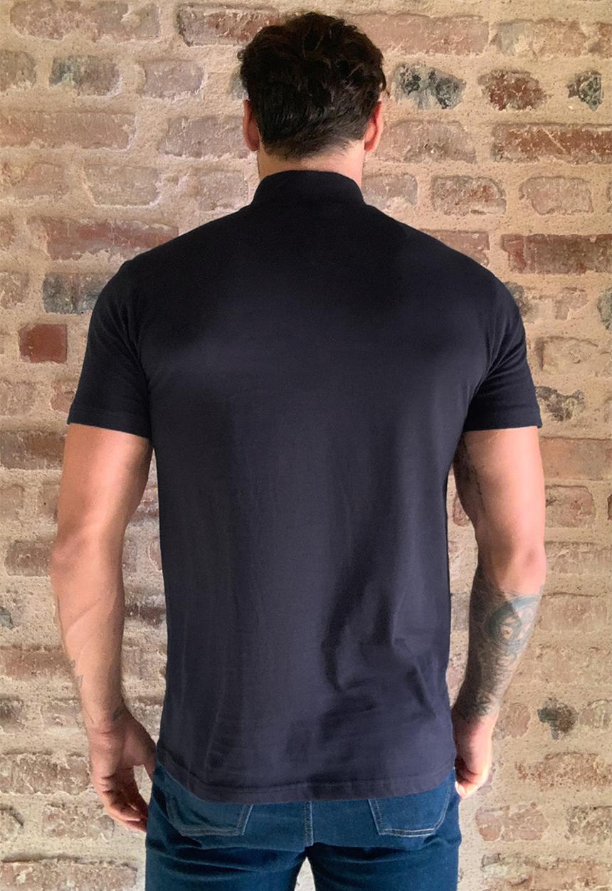 Trendyol - High neck quarter zip tee - navy