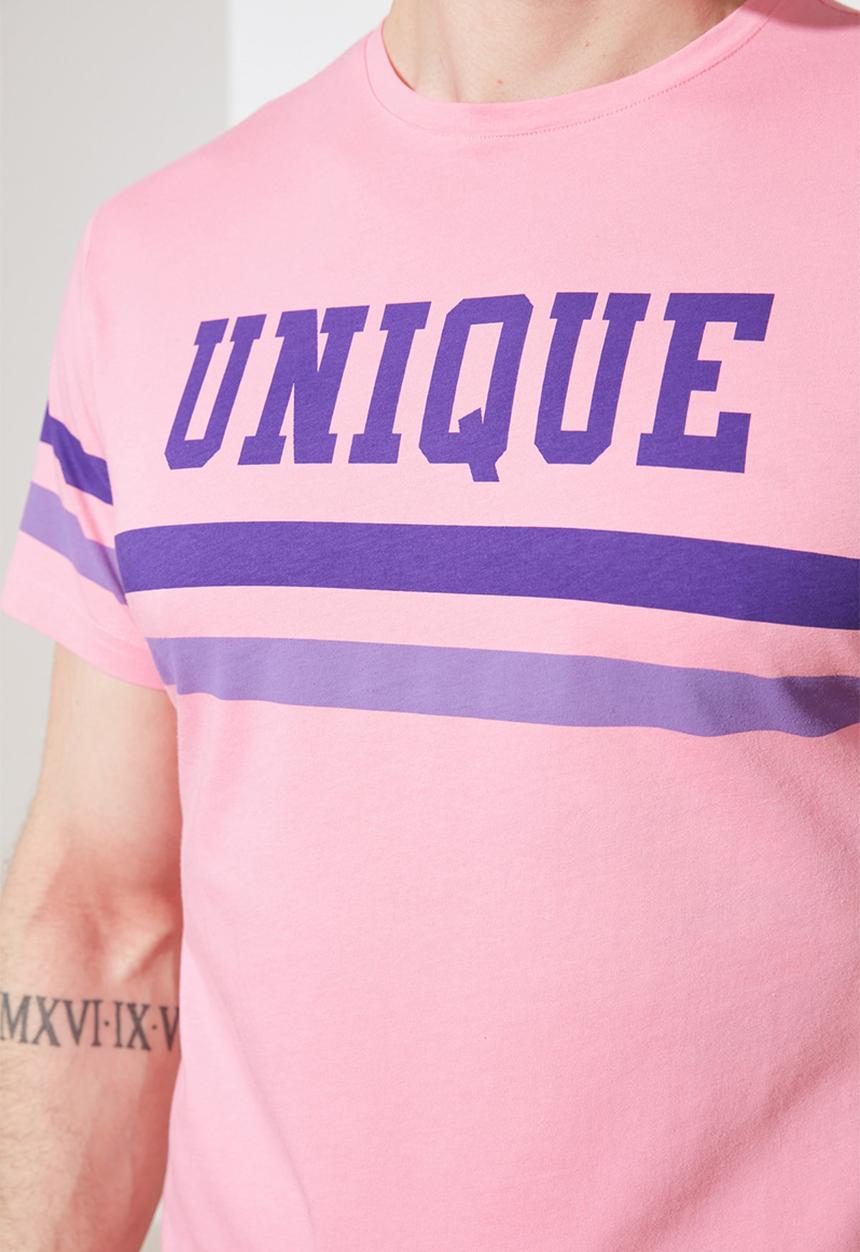 Trendyol - Unique printed short sleeve tee - pink
