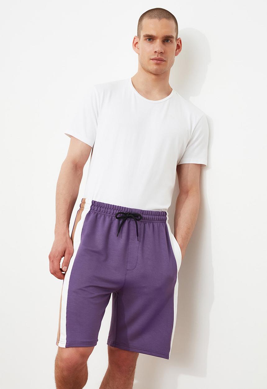 Trendyol - Colour block side stripe shorts - purple