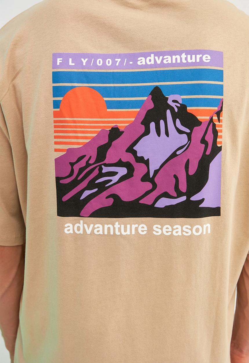Trendyol - Mountains back print short sleeve tee - stone