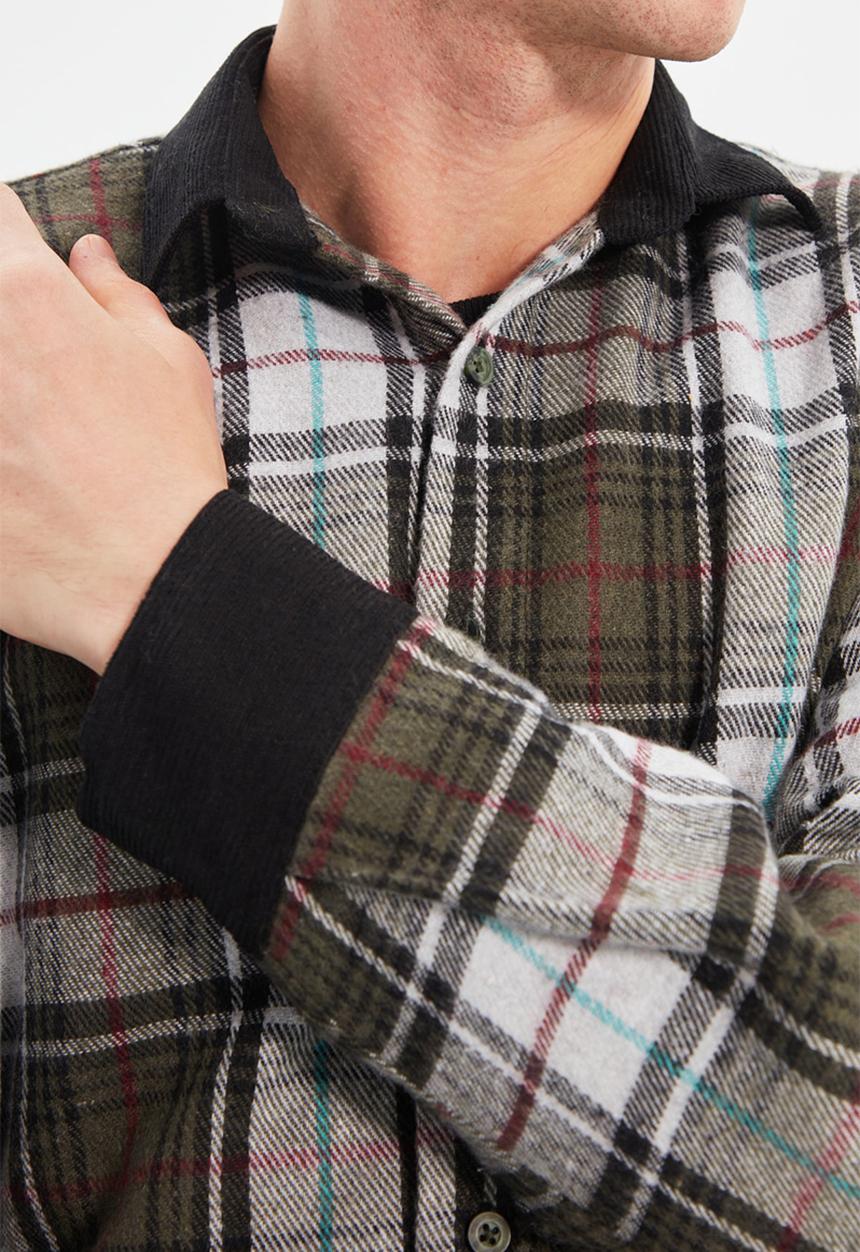 Trendyol - Check long sleeve shirt - khaki