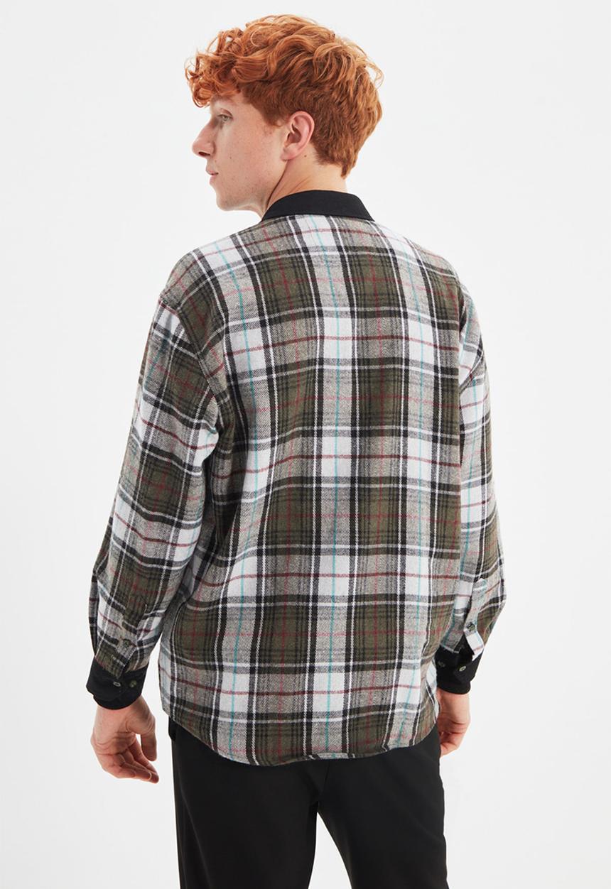 Trendyol - Check long sleeve shirt - khaki
