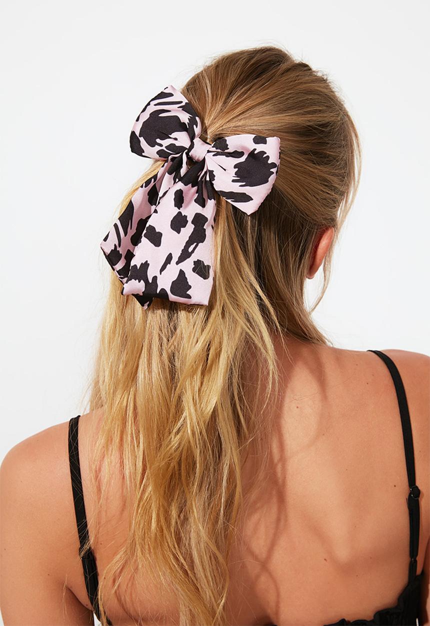 Trendyol - Dot print 2 pack hair clips - black & pink