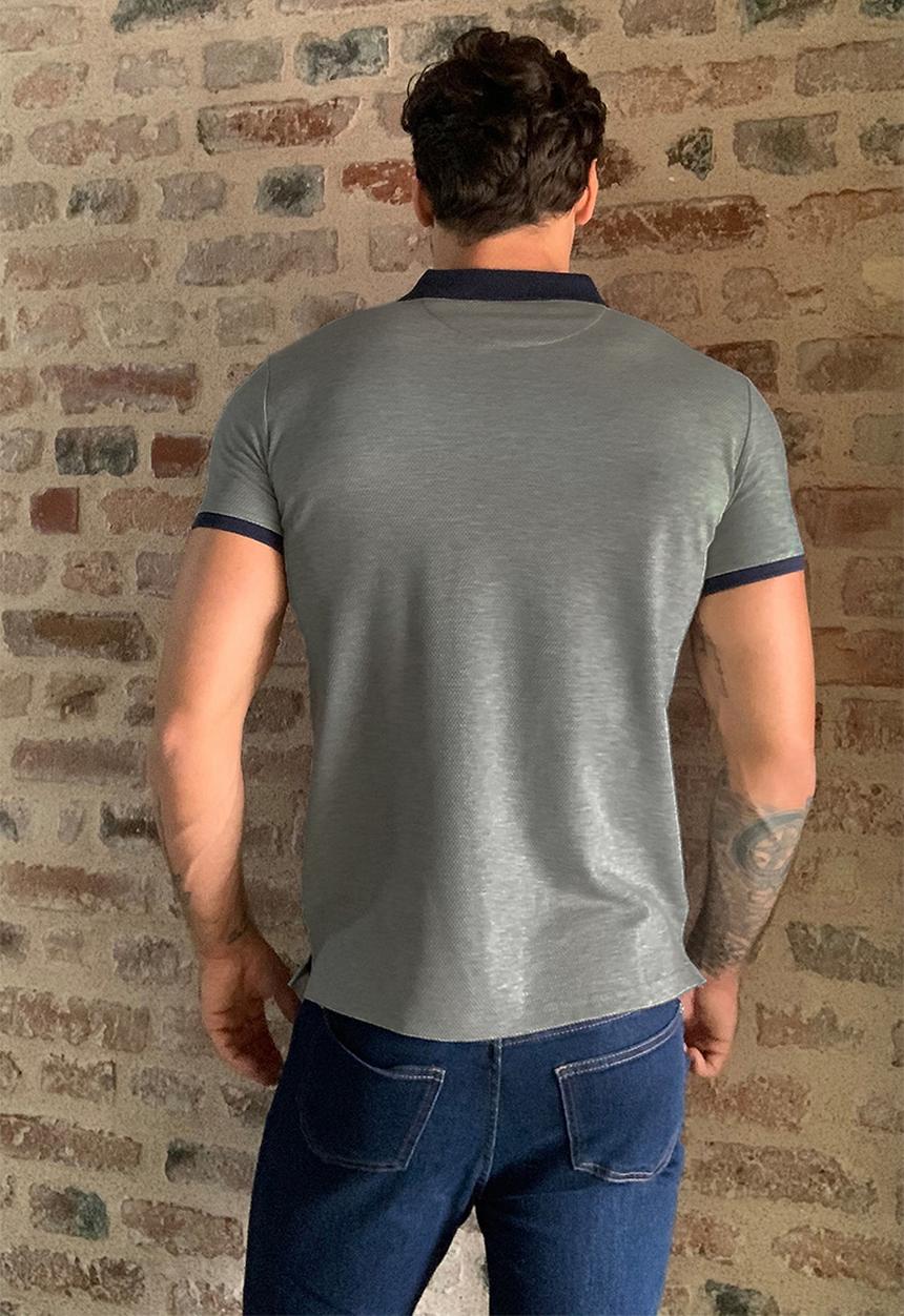 Trendyol - Contrast collar short sleeve golfer - grey