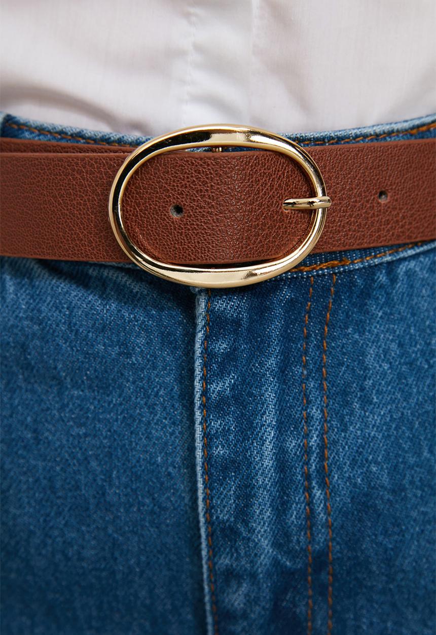 Trendyol - 2 pack oval belts - brown/black