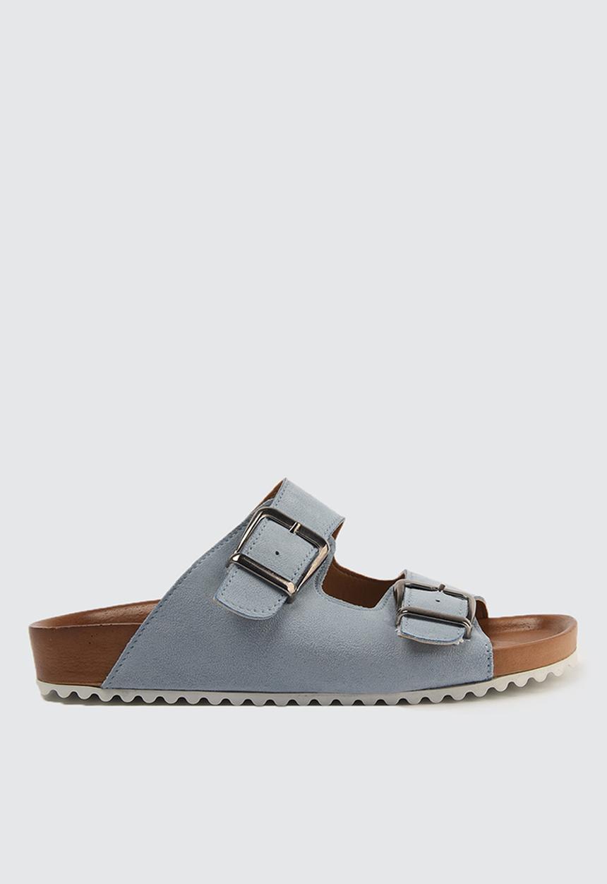 Trendyol - Double big buckle slide - light blue