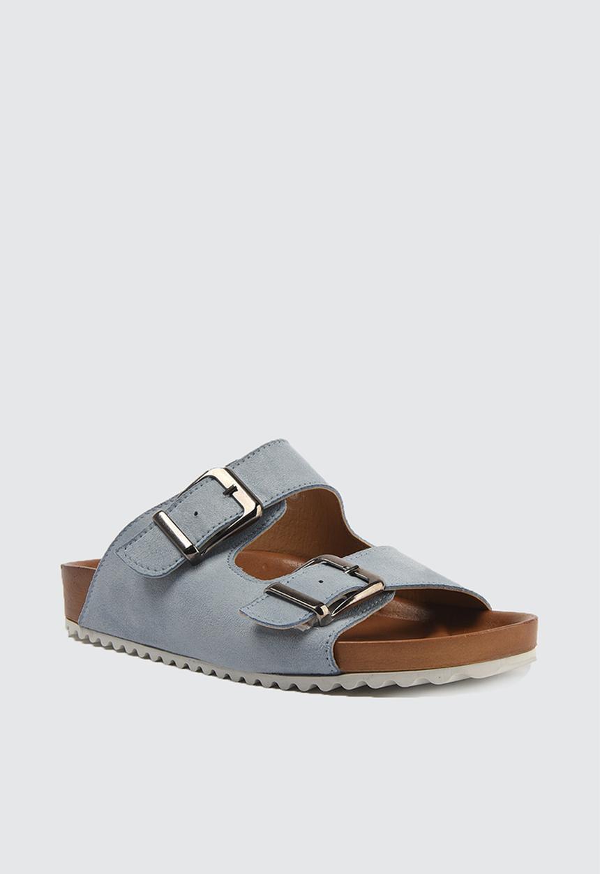 Trendyol - Double big buckle slide - light blue