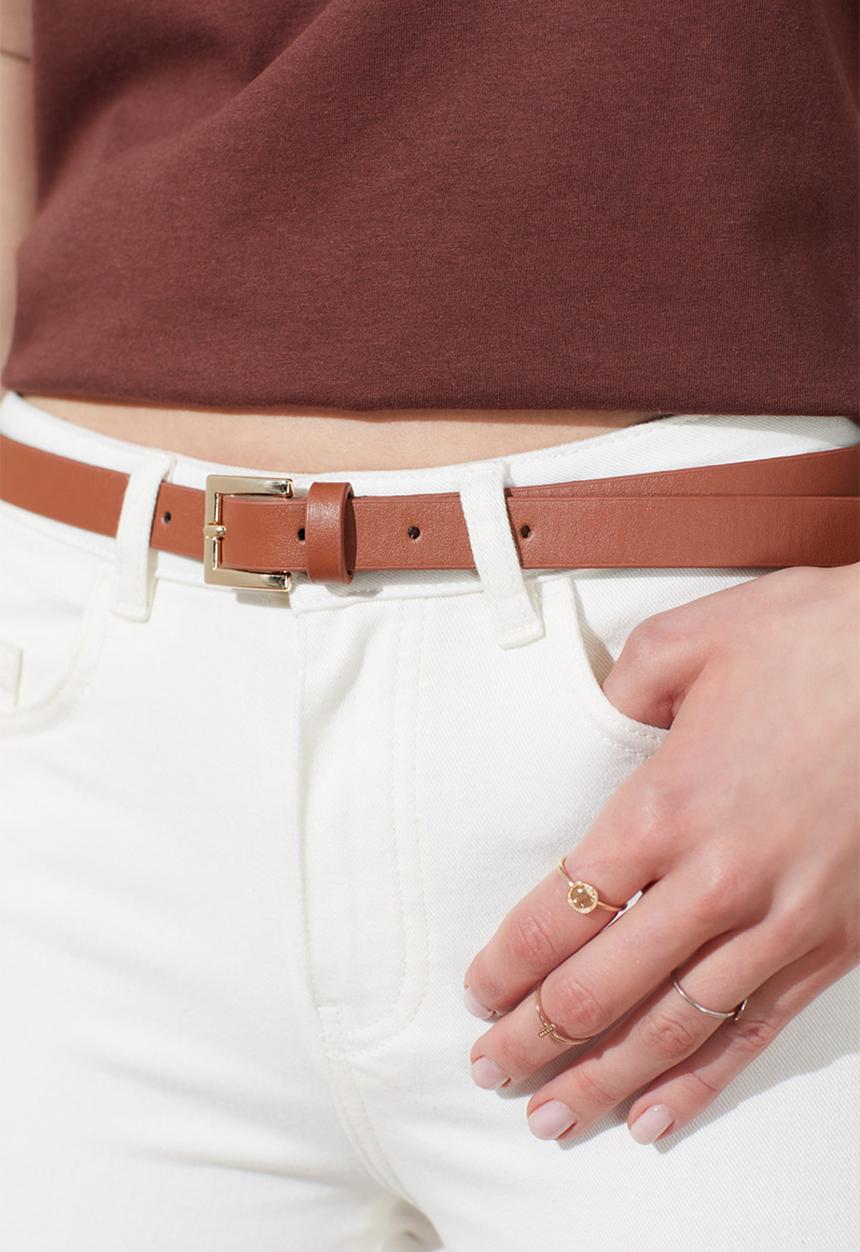 Trendyol - 2 Pack square belts - brown & black