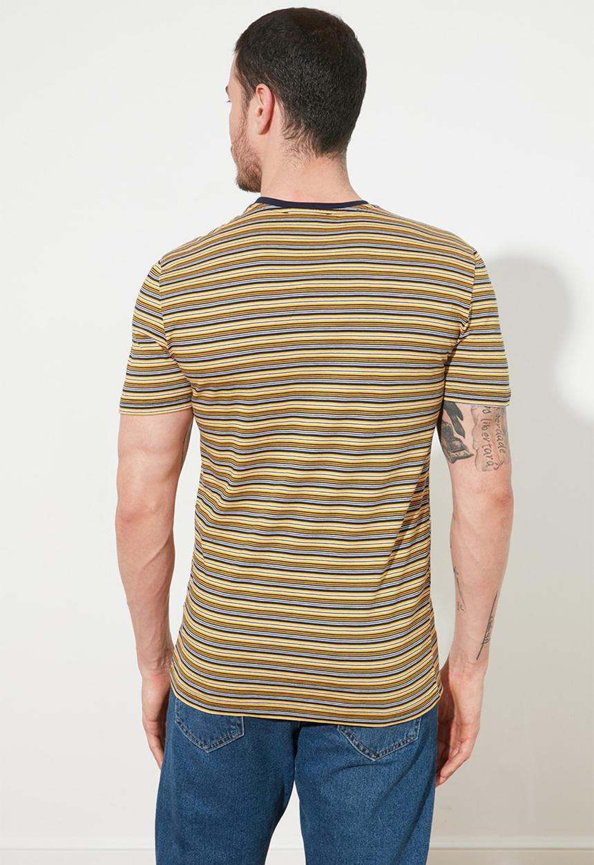 Trendyol - Stripe short sleeve tee - mustard & black