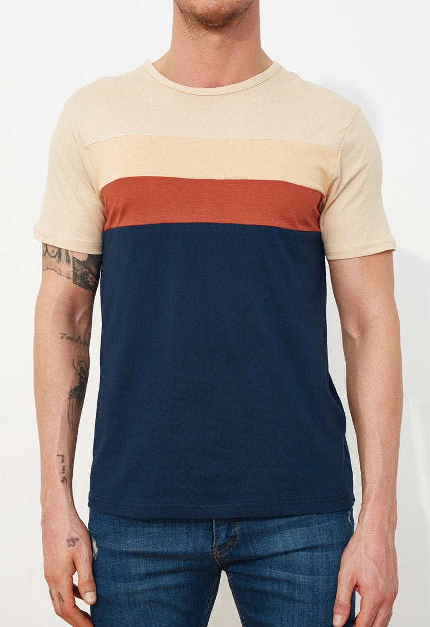 Trendyol - Stripe short sleeve tee - beige