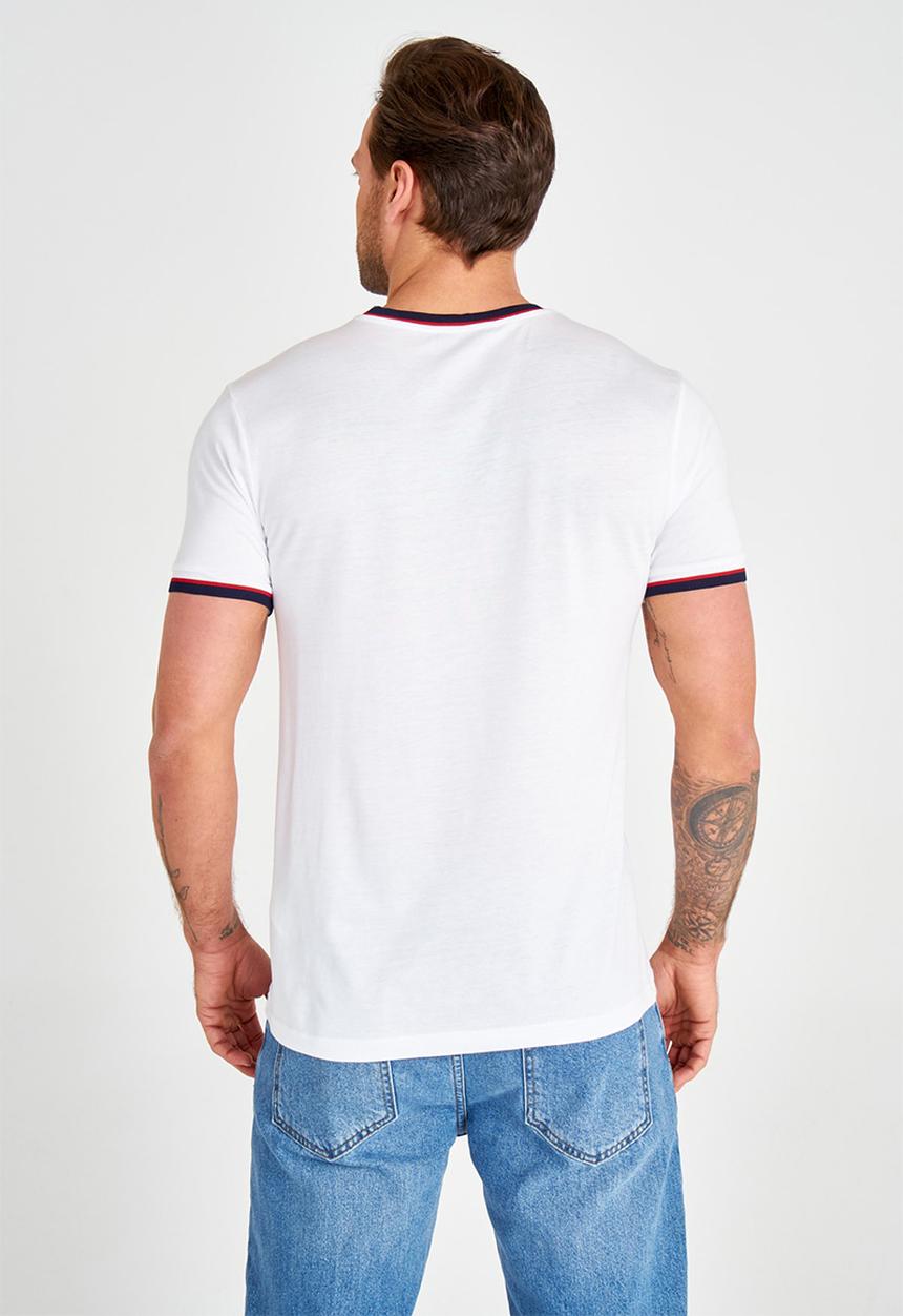 Trendyol - Contrast crew neck short sleeve tee - white