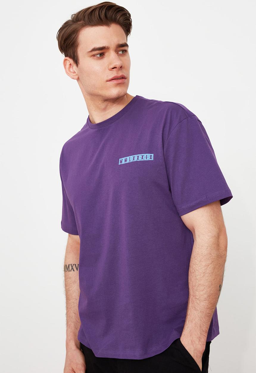 Trendyol - Arrows back print short sleeve tee - purple