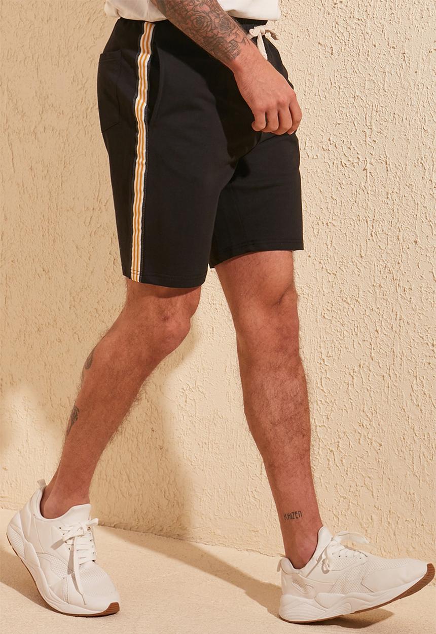 Trendyol - Side tape shorts - black