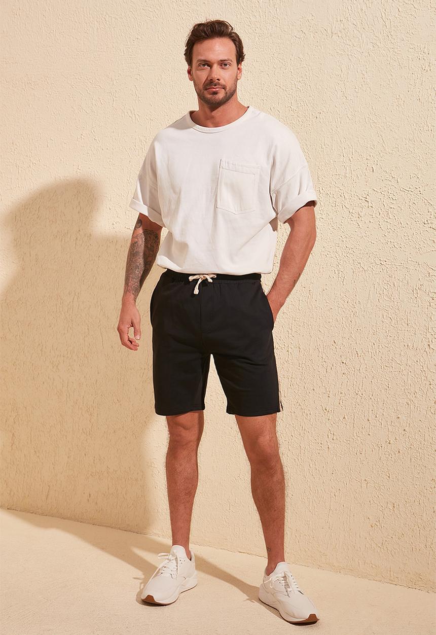 Trendyol - Side tape shorts - black