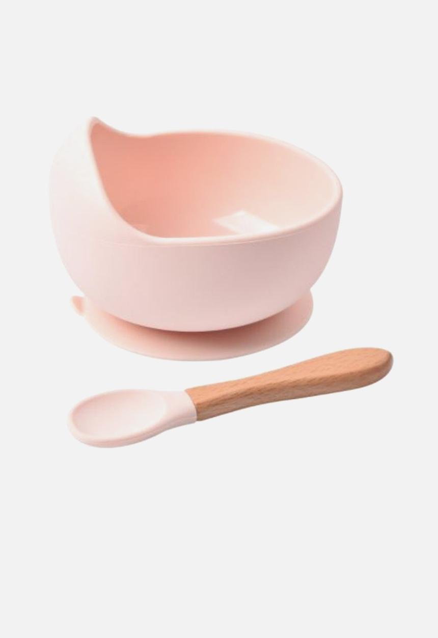 Sixth Floor - Silicone baby suction bowl & baby spoon - pink
