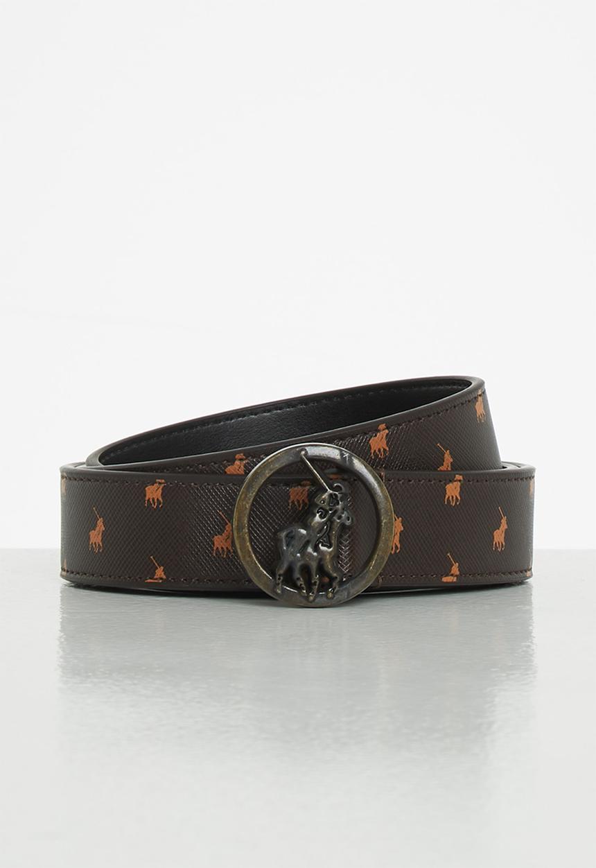 POLO - Sophie classic coated leather belt - brown