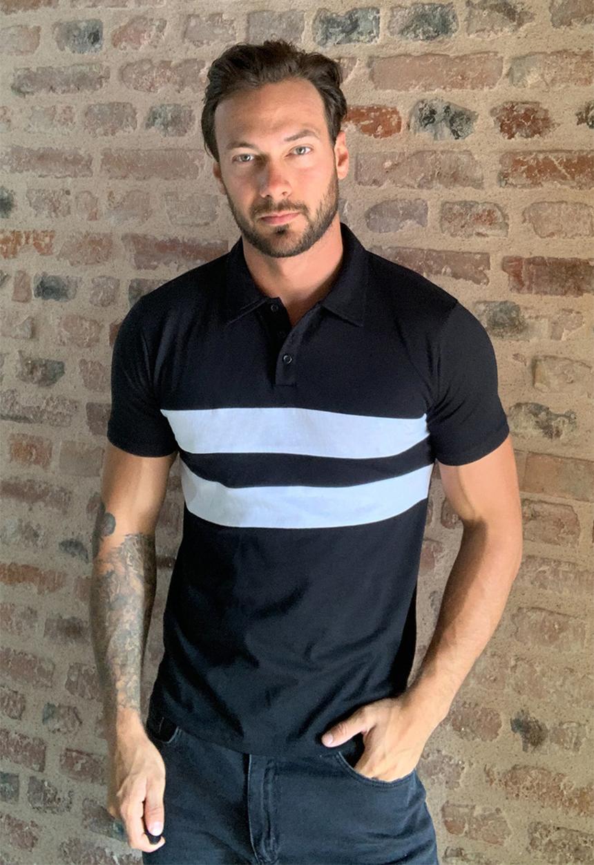 Trendyol - Contrast stripe short sleeve golfer - black