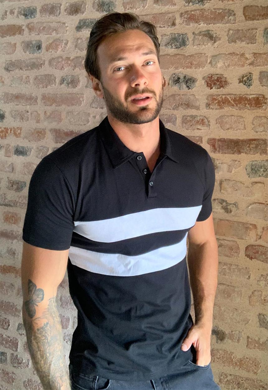 Trendyol - Contrast stripe short sleeve golfer - black